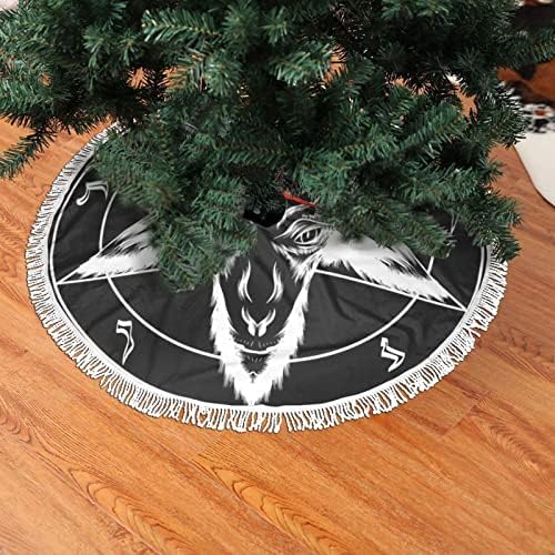 Пола за Коледната Елха с Двоичен Сатанинским символ, за Украса на дома за Коледа 36