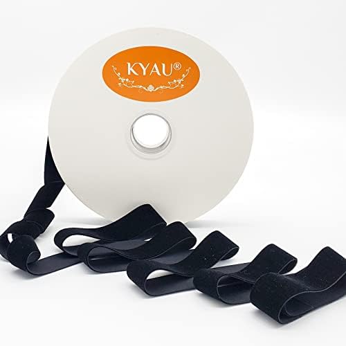Реколта черно кадифе лента KYAU 1 -25 ярда, нашата кадифе лента мека, луксозна и модерна. (1 инч - 25 ярда, Черно кадифе