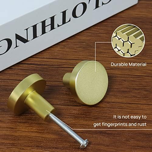 CHEF TIME 10 X Златни Повдигащи Дръжки за шкафове с Цилиндрична форма, Химикалки Малък Диаметър за чекмеджета