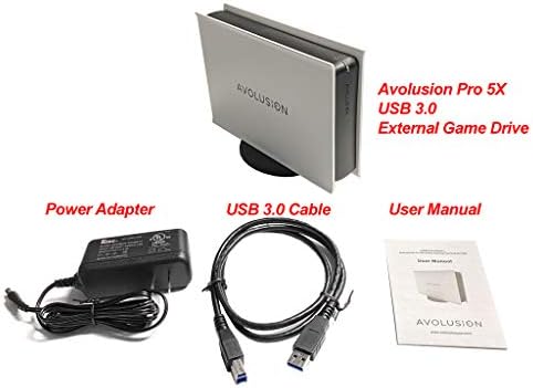 Avolusion PRO-5X Series Външен игри на твърдия диск USB 3.0 капацитет 12 TB за Xbox One Оригинала, S & X (бял)