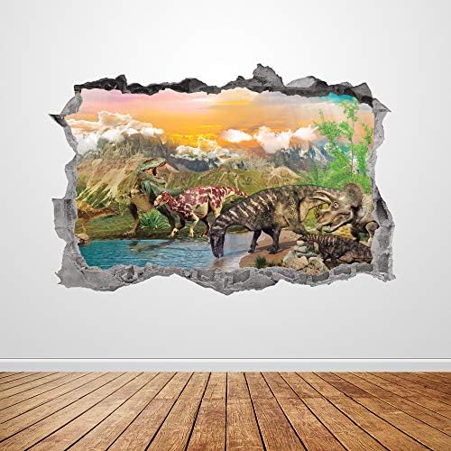 Светът на Джурасик парк Стенни Стикер Изкуство Счупени 3D Графични Динозаврите Стенни Стикер Стенен Плакат