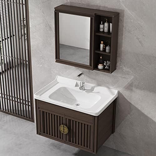 Комплект мебели за баня от алуминий FIFOR от 3 теми, Органайзер за съхранение под мивката с Двойно като, Стенен