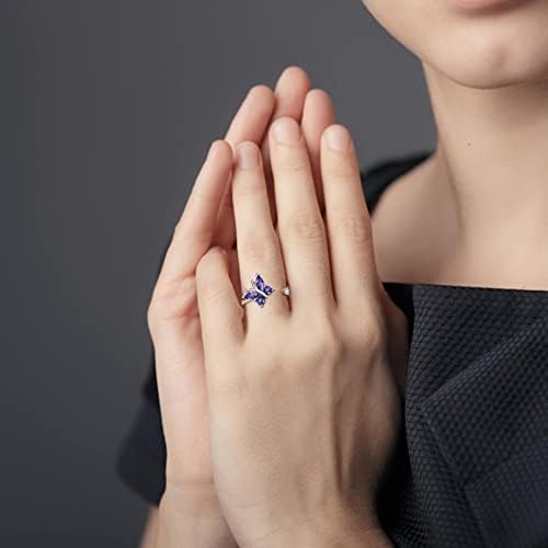 Уникални пръстени Yistu за Жените, Аксесоари за Регулируеми Пръстени за Жени с Въртящи се Пръстени-пеперуди (Злато,