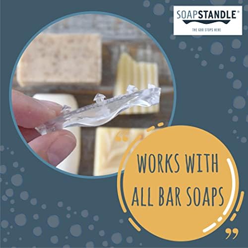 Поставка за сапун Soap Bar Grip Без Слуз и елементарно Държач за Сапун за Вана и Душ, 2 опаковки, Прозрачни