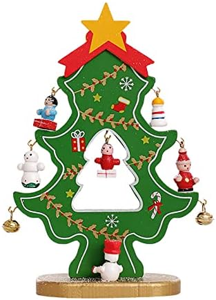 XIOS Изкуствена Коледна елха си САМ Мини Коледно Дърво Десктоп Дървена Декорация за Коледната Елха Коледни
