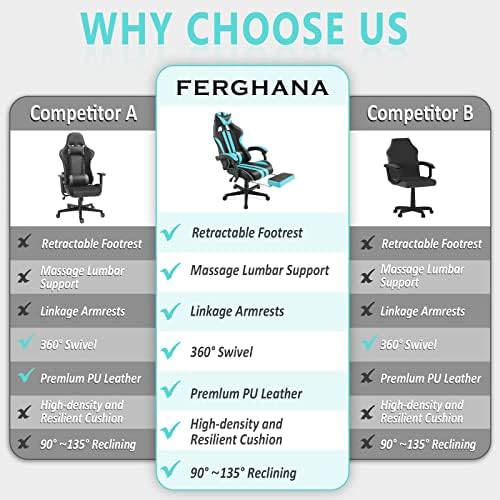 Игралното стол Ferghana Miami Blue, Стол за Геймъри, Компютърни Игралното Стол, Ергономичен Игралното Стол,