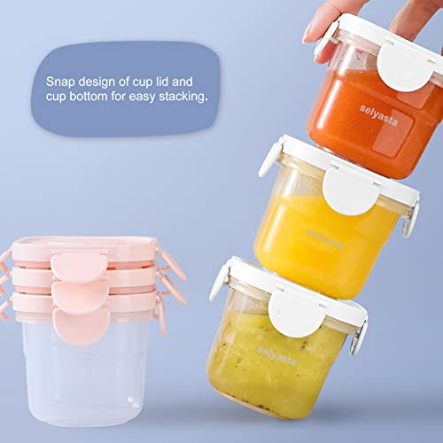 Selyasta Ice Pack за съхранение на бебешка храна - комплект от 4 контейнери (5,6 унции), съхранение при ниски температури,