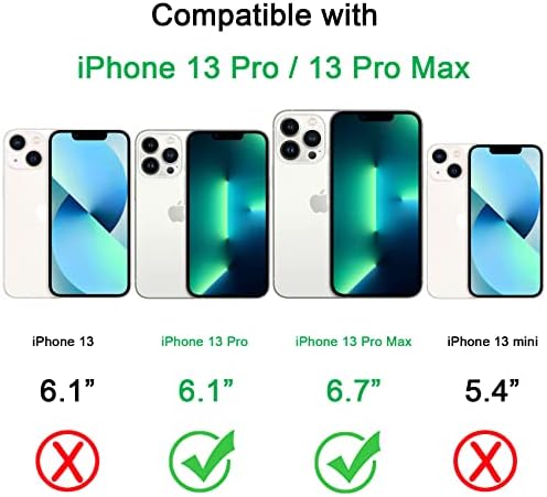 Hsefo за iPhone 13 Pro и iPhone 13 Pro Max Защита на обектива на камерата, Лъскав Капак на обектива 3D Планински Кристал,