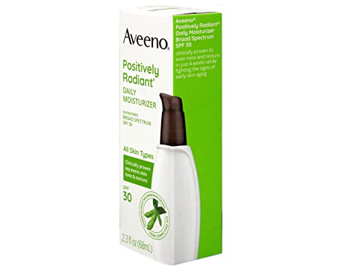 Aveeno Active Naturals Дневен хидратиращ крем Positively Radiant SPF-30, слънцезащитни UVA / UVB, флакони по