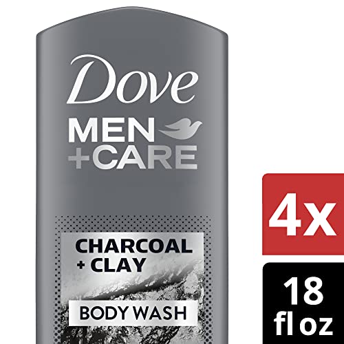 Препарат за измиване на тяло Dove Men + Care Elements Въглища + Глина 4 Бр. За грижа за кожата за мъже Ефективно Отмива