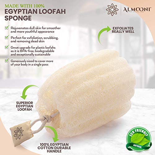 Висококачествена естествена египетски гъба за душ, Скрубер за гърба и комплект от гъба за лице, Изработени от естествена