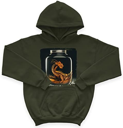 Детска hoody с качулка от порести руно Japanese Dragon Art - Страхотна Детска hoody с качулка - Hoody с принтом за