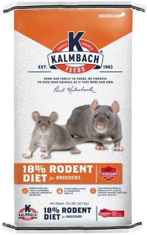 Kalmbach Feeds 18% Диетични храни за гризачи В Зара за плъхове и мишки, на всички етапи на живота, 50-фунтовый пакет