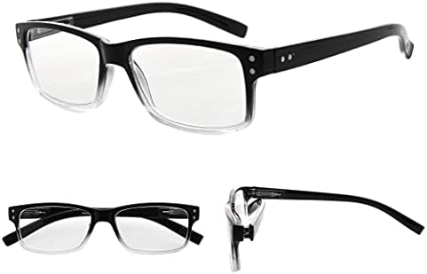 Очила за четене GUD 10 Чифта Леки Класически Правоъгълни Ридеров за Мъже и Жени,+2.00