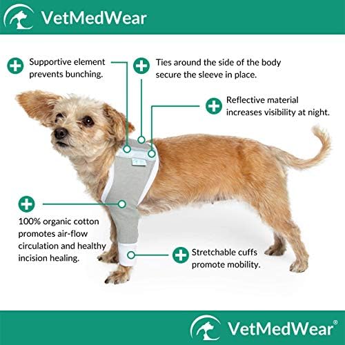 Наплечный защитен ръкав VetMedWear за кучета - Алтернатива на д-яката - Послеоперационная облекло - за най-горещите точки,