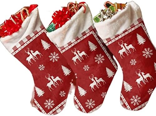 WXBDD Коледни Чорапи с червена клетка с Снежинками, Коледни Украси за дома, Коледна Елха, Висящи бижута, подаръчни пакети