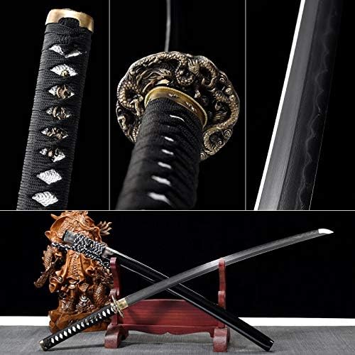GLW Нож Dragon Katana, Аксесоари от Чиста Мед, Сабя, От Изкуствена Крокодилска Кожа, Тактически Нож Самурайски
