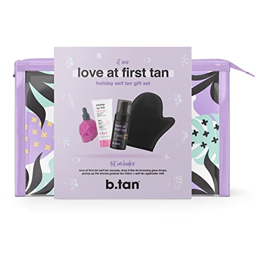 подаръчен комплект b.тан love at first тан - включва в себе си 4 обекта, пяна за слънчеви бани, лосион за тен,