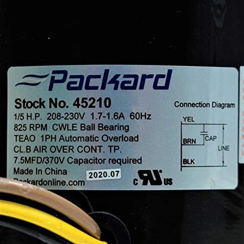 Подмяна на двигателя, вентилатор на кондензатора Packard 45210 за Carrier HC37GE210 1/5hp 825 об/мин