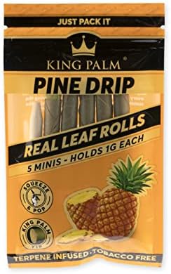 Подутини King Palm Mini Size - (Готови рула Преса & Pop) - Естествени готови рула от палмови листа - Органични ролки - Предварително раскатанные подутини С вкус на борови игличк?