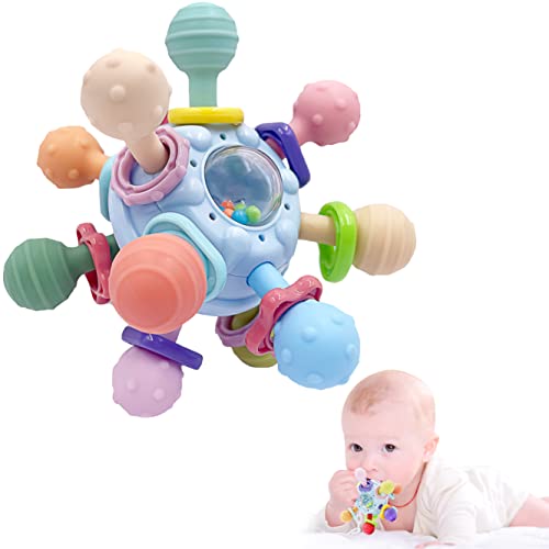 Детски Сензорни Играчки-чесалки: Играчки за никнене на млечни зъби за бебета 0-6 месеца, играчки за деца от 6
