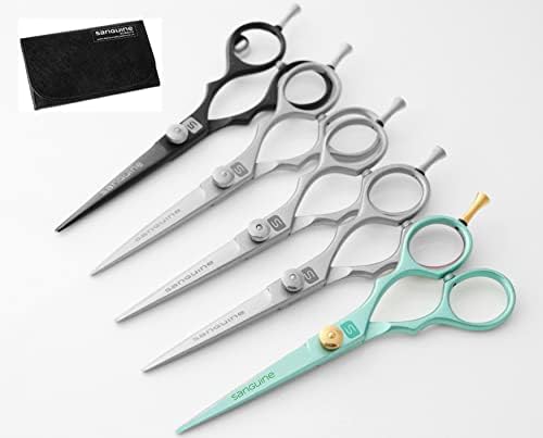 Професионални Зелени Ножица за Подстригване на Коса за Фризьори, Салонные Ножица За Подстригване на Коса - 5.5 инча (14 см) + Калъф Презентационный