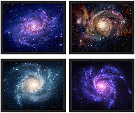 Вътрешен Плакат с Галактиката, като Космически плакати в стаята на момчетата - Комплект от 4 (8x10), Плакат с изображение на Галактиката, Стенен декор с изображение на ?