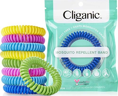 Гривни Cliganic с Репеллентом от комари в опаковки по 10 парчета, които Не съдържат DEET, В индивидуална опаковка