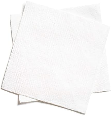 Елегантни трапезни кърпички, 1 слой, 12 см x 12 см, Бели. Хартиени салфетки за ежедневна употреба. (опаковка от 100 броя)