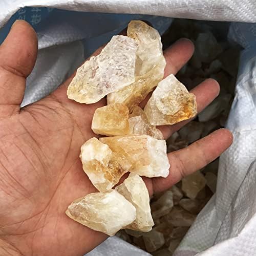 1 lb Насипни естествени Цитриновых Необработени кристали Необработени камъни за Галтовки, Рязане на Зеле, Полиране, Тайна