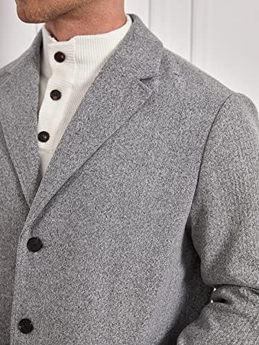 Якета за мъже, Мъжки якета, Мъжки якета с ревера, наклонени джобове, Палто, Яке - (Цвят: светло сиво Размер: 5X-Large)