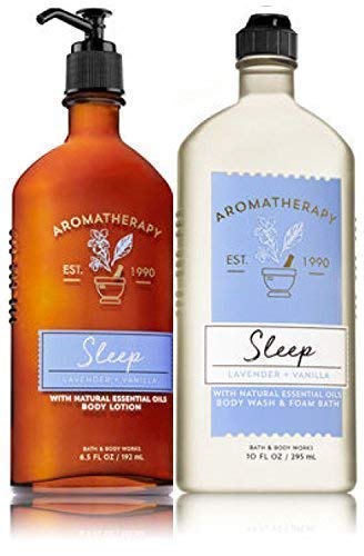 Bath & Body Works Aromatherapy Sleep - Лавандово-Vanilla Лосион за тяло, 6,5 течни унции + Препарат за измиване