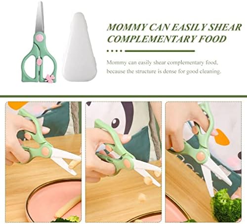 UPKOCH Хранителни ножици за деца 1 Комплект Ножици за бебешка храна с капак Безопасни Ножици от неръждаема Стомана за даване