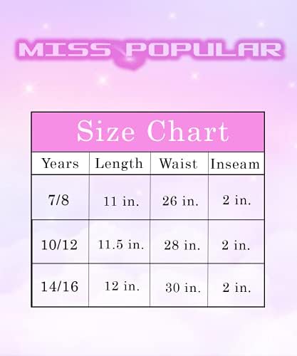 MISS POPULAR Girls 4 опаковки Супер Меки Хартиени Къси панталони с джобове Годишен Привлекателен дизайн | Размери