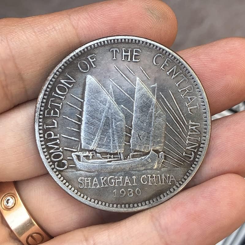 Античен Сребърен долар от Бял мед Сребърна Монета Третата Година на Китайската Република Пролетта приключване на Мемориал