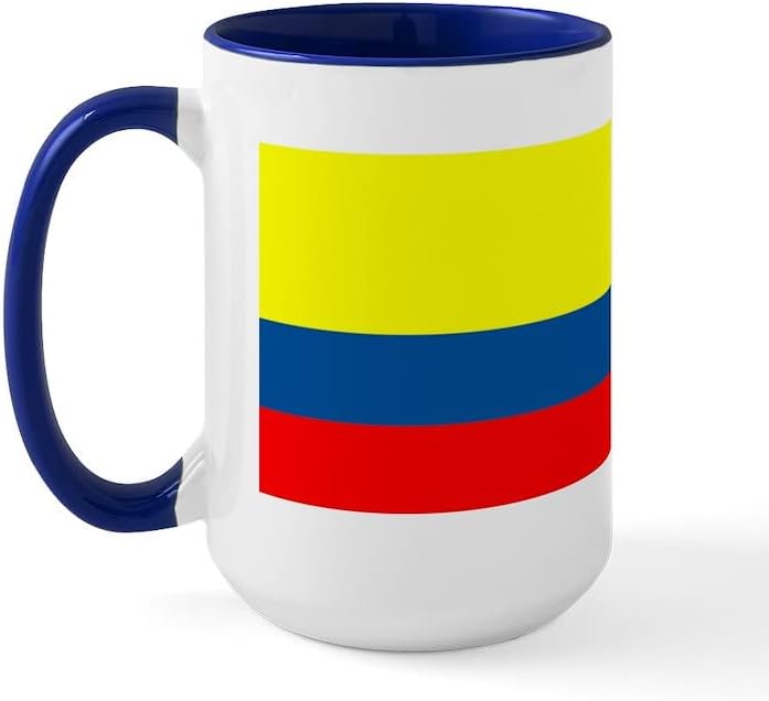CafePress Колумбия Колумбийския Празен Флаг Голяма Керамична Чаша утайка от Чаша, Чаена Чаша 15 грама
