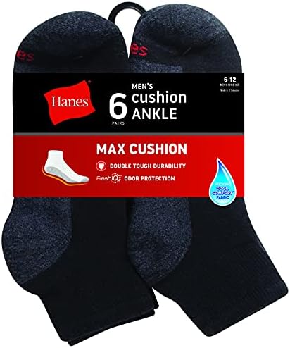 Мъжки чорапи Hanes, Максимално Меки Чорапи за глезените, 6 и 8 опаковки