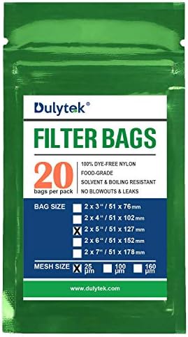 Филтърните торбички Dulytek Премия от найлон 20 бр, 25 Микрона, 2 x 5, Двойно ред, липсата на продухване