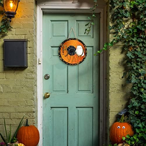 Хелоуин Декоративен Орнамент Дървена Врата Happy Halloween Окачен Знак Дървени Мъниста Венец