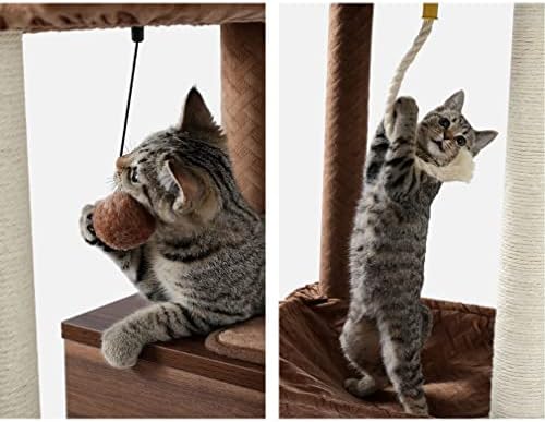 WYFDP Когтеточка за котки и Котенков Дърво с играчка мишка Легло на най-високо ниво за Спокоен сън от сезал