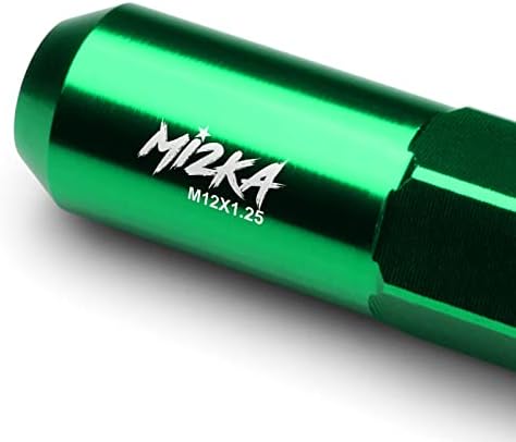 EzAuto Амбалажна Хартия Зелен 20 БР. Гайки с натъртвания M12x1.25 60 мм Удължен Тунер Алуминиеви Джанти За колела на Кутията