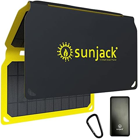 SunJack 15 W Сгъваема Водоустойчива IP67 монокристаллическая соларен панел ETFE + банка за захранване на 10 000 mah