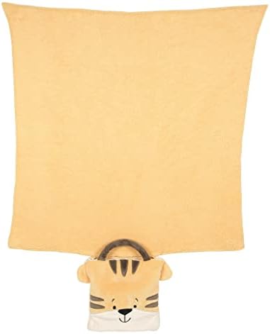 Enesco Изи и Оливър, Новородено Бебе с Тигровым герой, Супер-Мек Складное Пътното одеяло, светло оранжево, 24 x 24