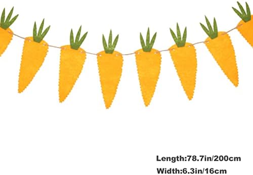 GALPADA Великден Морков Венец Окачен Изкуствен Морков Банер Великденски Украси за Великден Монтиране на Прозореца Камина Входна Врата Вечерни Декор Жълт