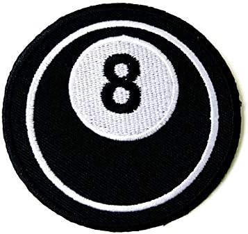 TH 8 Eight Ball Билярд Пул Черна Емблема на Иконата Нашивка Байкерский Мотоциклет Бродирана Апликация Шият Желязна Нашивку за