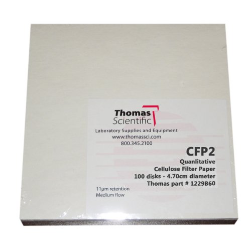 Висококачествена филтърна хартия Thomas CFP2-070 от целулоза, 8 микрона, Средно-бавно оборота, клас CFP2, диаметър 7 см