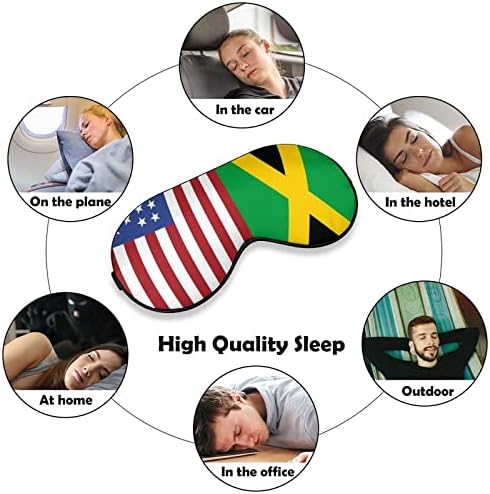 Фиаг САЩ Ямайски Флаг Забавно Маска За Очи За Сън Мека Превръзка На Очите с Регулируема Каишка Нощна Сянка за