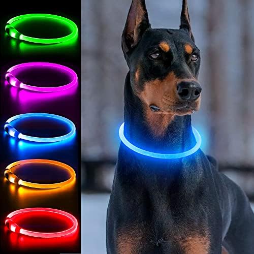 Светещи Нашийници за кучета, Одноцветный USB Акумулаторна батерия led Яка Dlitk за кучета в количество 1