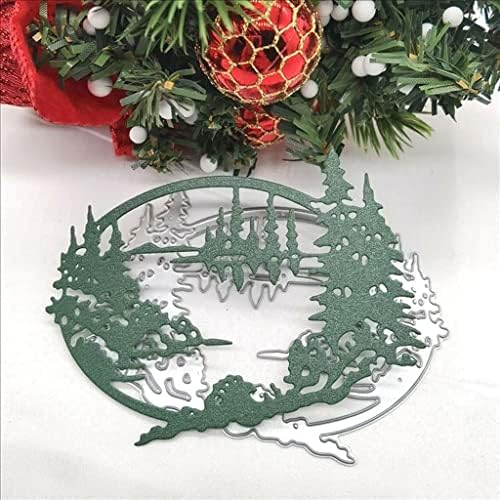 Коледа в гората и на Езерото 3D Метални Щанцоване, Вырубные Печати за украса за Картички, Печати за Подпечатване