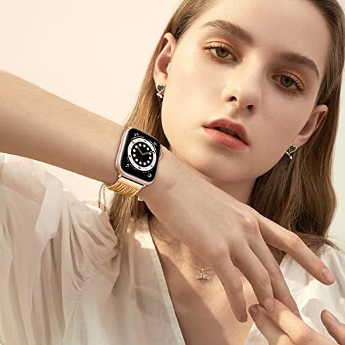 Tensea (1 + 3 опаковки) за Apple Watch Series 8 и 7 45 мм, гривна iWatch Band от неръждаема стомана с четки и аксесоари за защитно